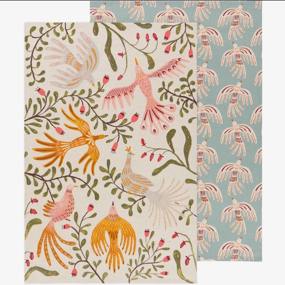 Plume Linen Cotton Dishtowels Set of 2 NWT